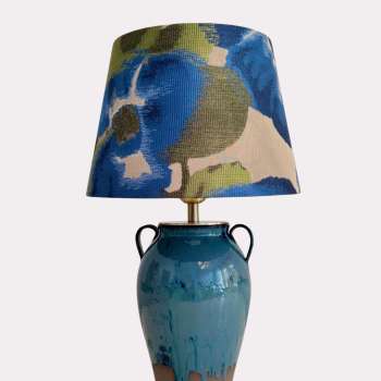 Mavi Evenez Küp Abajur